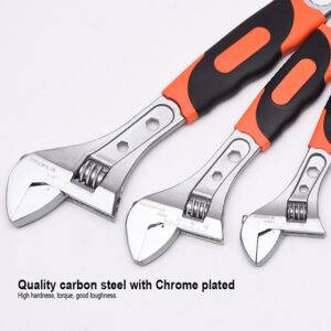 professional adjustable wrench with carbon steel with chrome plated